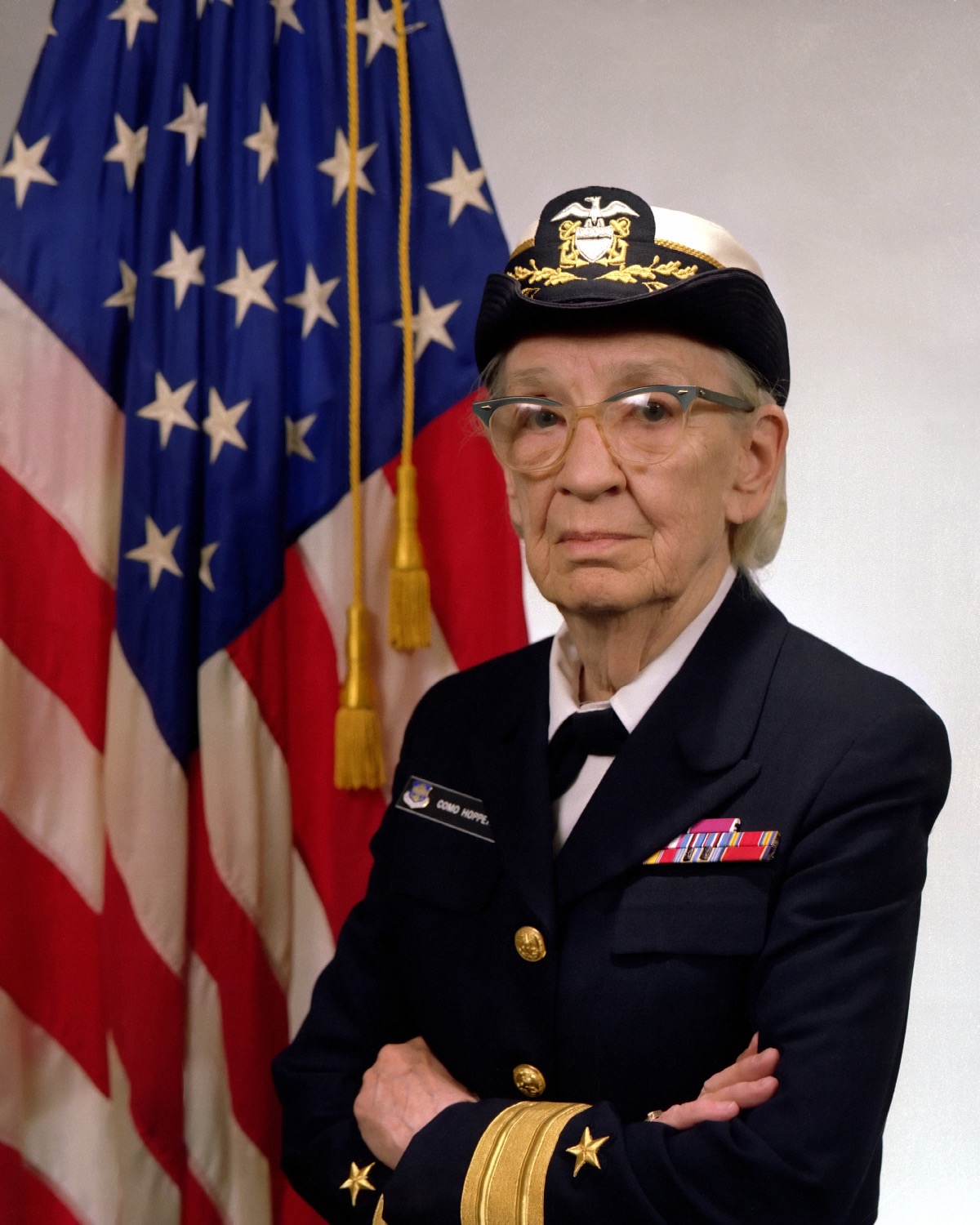 Commodore Grace M. Hopper in her US Navy uniform, 1984